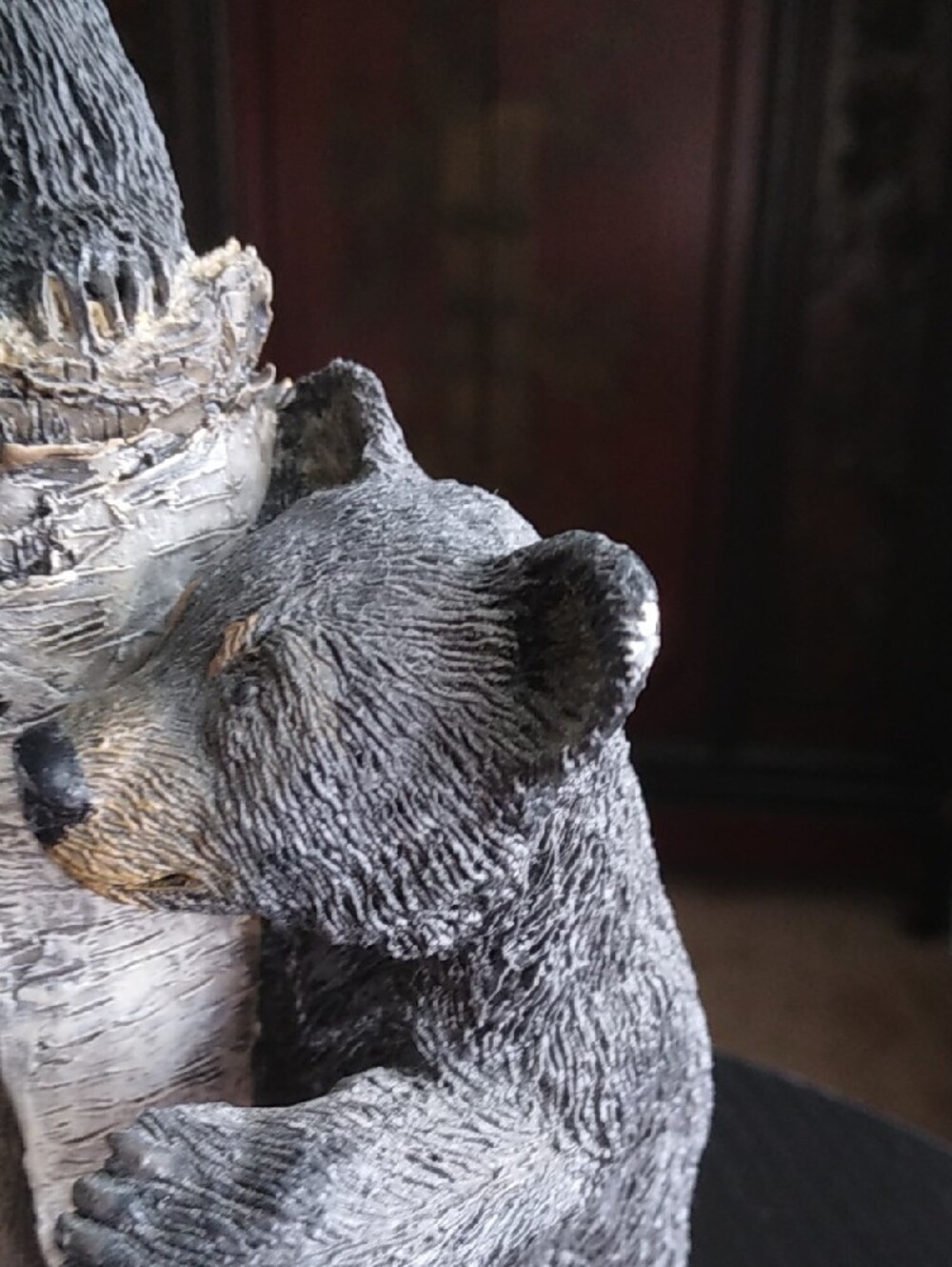 Vintage 90s Living Stone Bear Cubs Tree Tag Sculpture - Picture 4 of 11